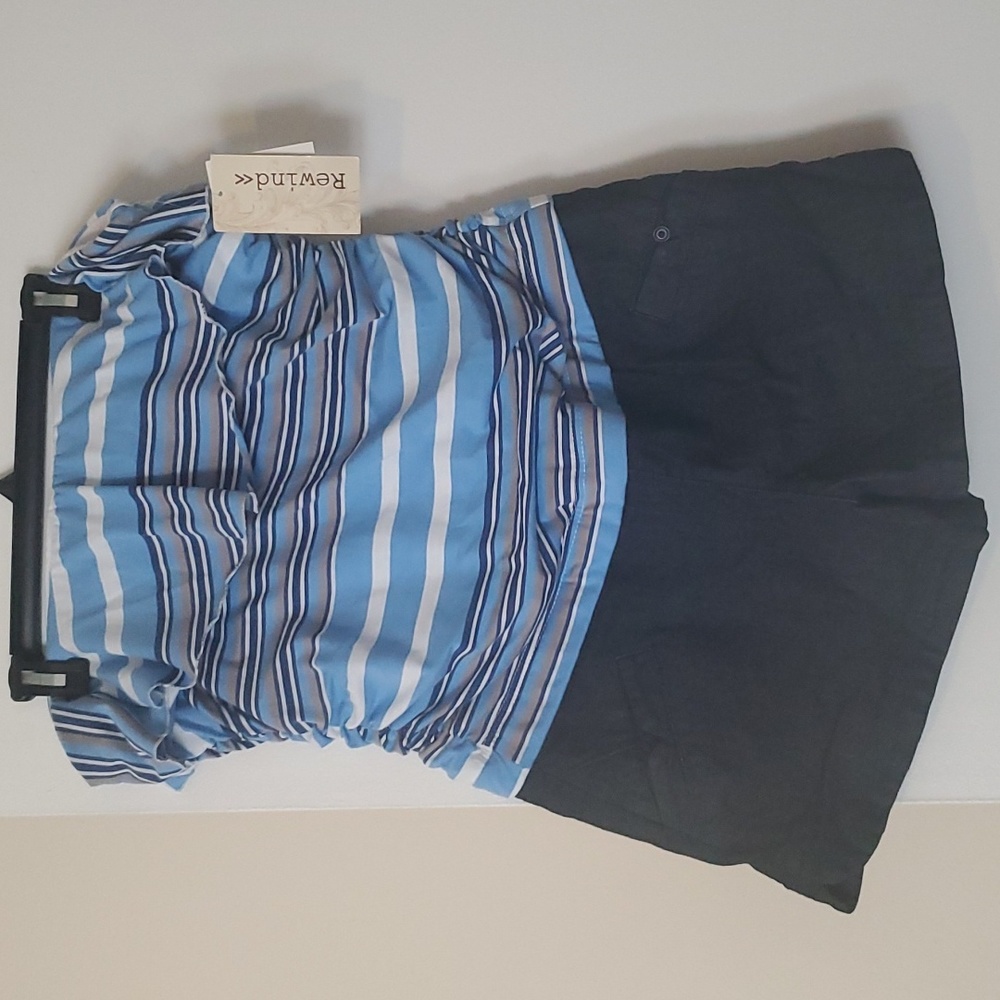 Rewind Romper size Juniors XL Blue, White & Gray